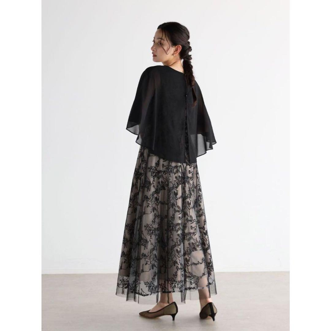 2024年モデル☆Rire Fete フラワーエンブロイダリー ケープ ドレス