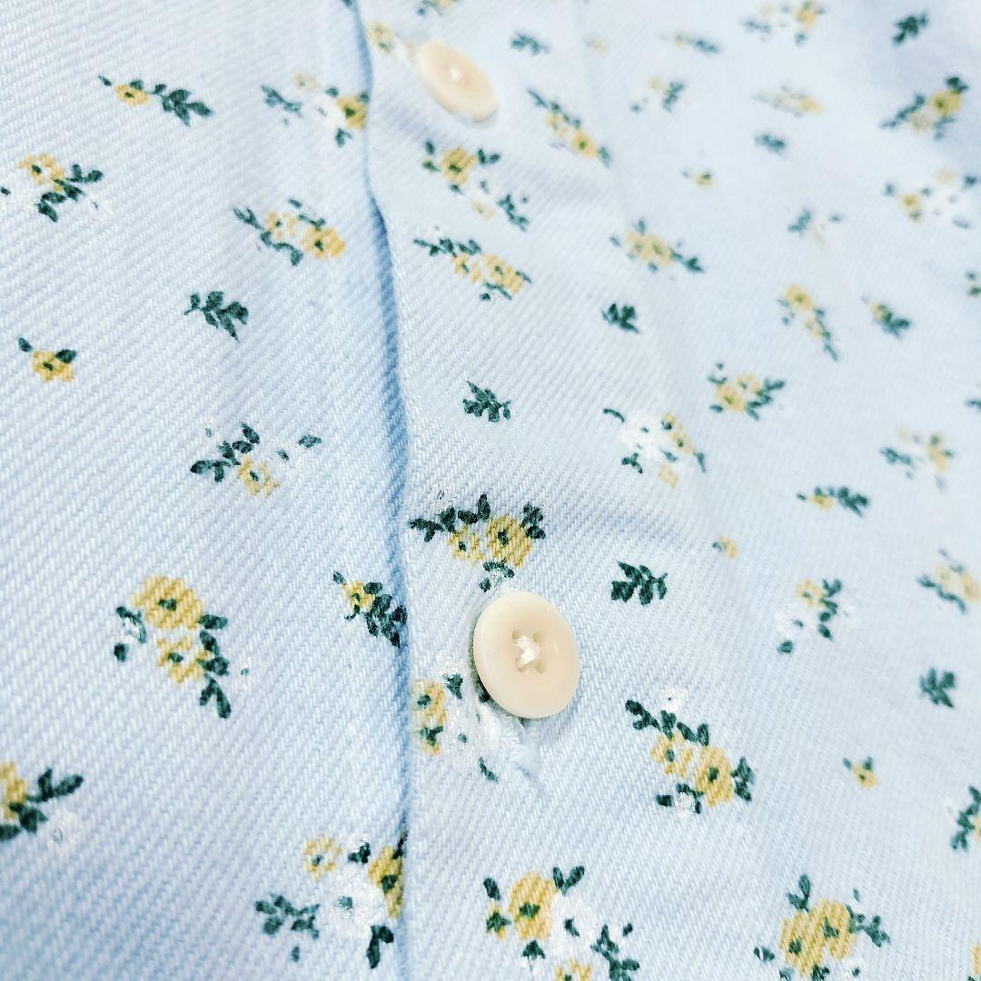 リトルサニーバイト フラワー プリント ロング デニム ジャケット ブルー M