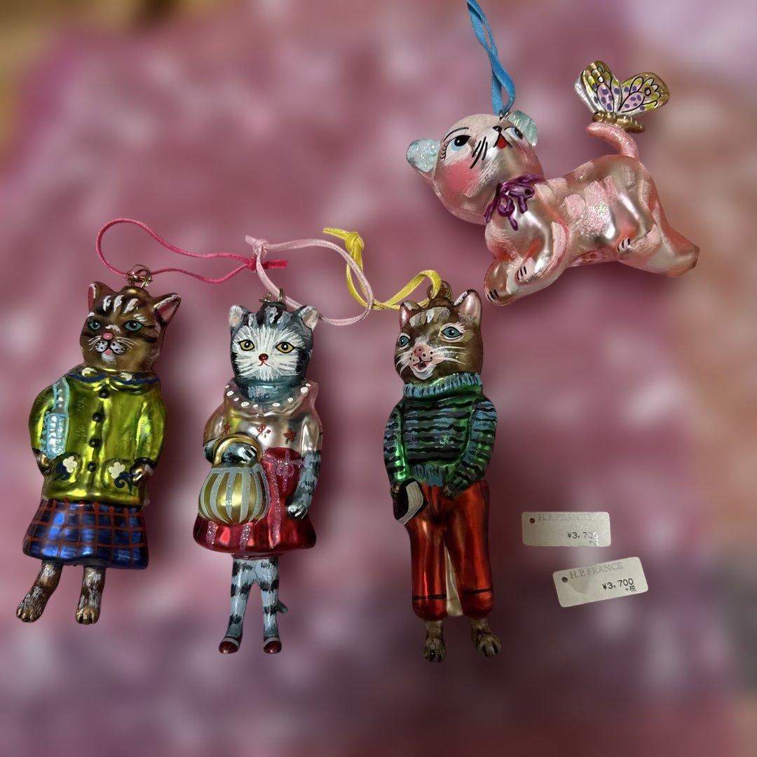 H.P.FRANCE購入　ネコ　オーナメント4個セット売り