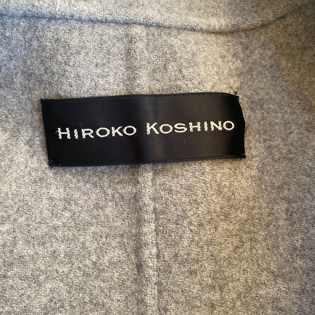 美品 近年 ヒロココシノ HIROKO KOSHINO ウール リバーコート