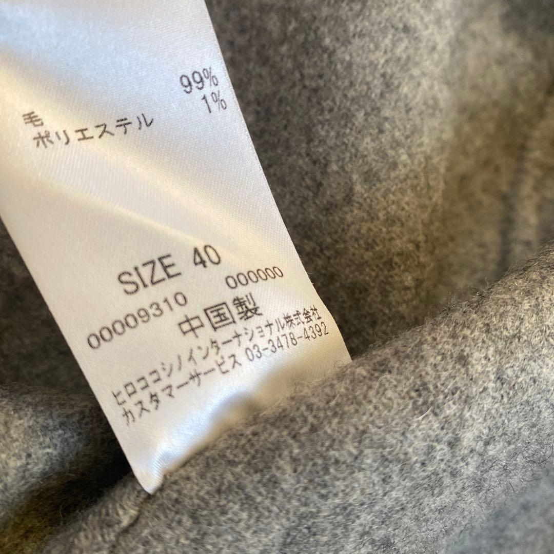 美品 近年 ヒロココシノ HIROKO KOSHINO ウール リバーコート