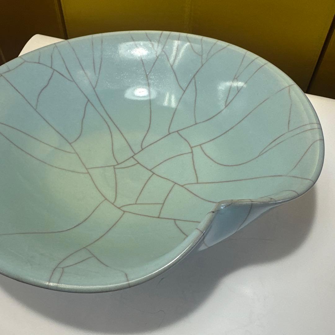 【真作保証】 田中光謙 自作 青磁花 人気作家 日本伝統工芸展 日本工芸正会員