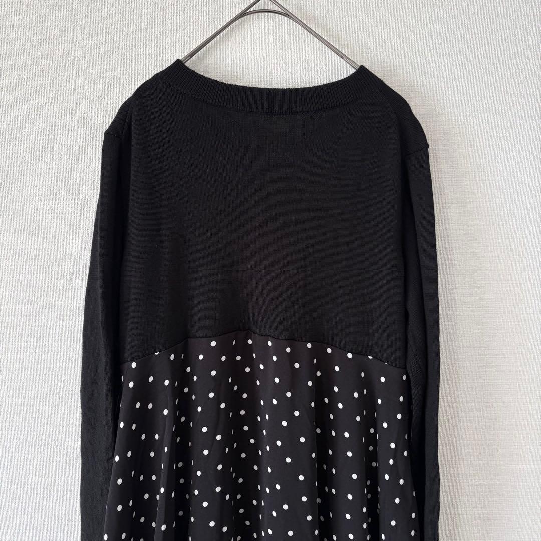 BEARDSLEY ビアズリー ドットマルワンピース 黒 白 フリー　コクーン