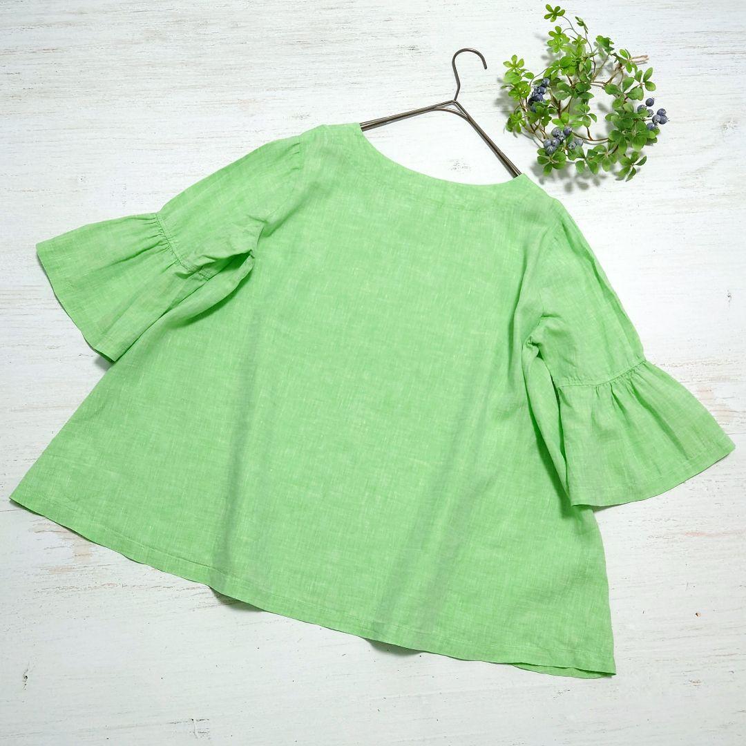 【のーねーむ☆】wafu リネン フリルスリーブ Aライン プルオーバー