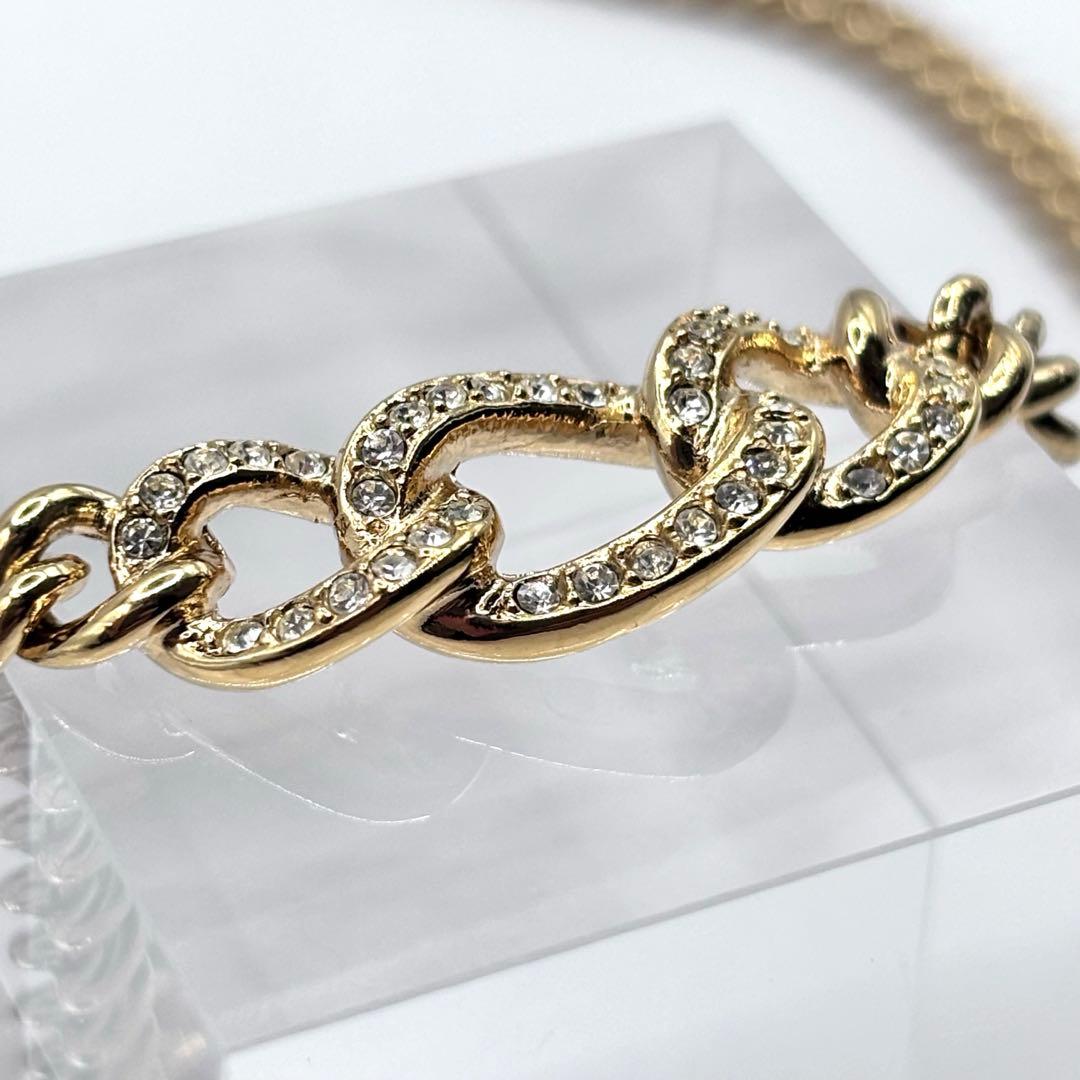 【極美品】 DIOR オールドディオール チェーン ネックレス ラインストーン
