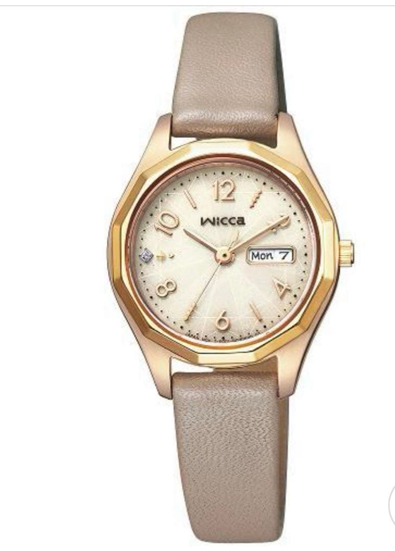 シチズン　wicca KH3-525-90 デイ&デイト　ベージュソーラーテック