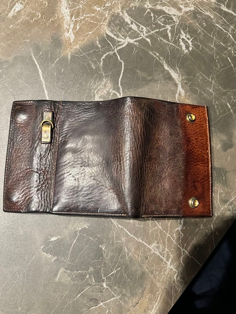 イタリアンダブルショルダーアンティーク加工ウォレット