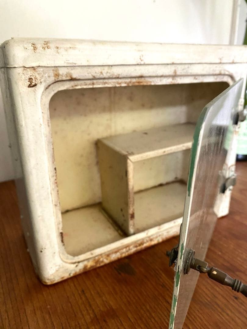 ＊レトロ小物入れ＊アンティーク ガラスケース 救急箱 旧字体