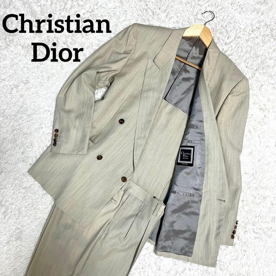 ✨極上品✨Dior ダブルブレスト スーツ カジュアル ビジネス シルク混 M位
