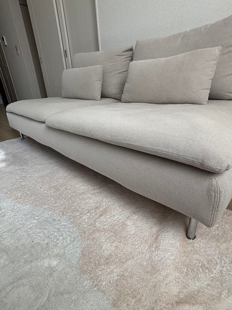 IKEA イケア　ソーデルハムン　3人掛け　クッション付　ライトベージュ