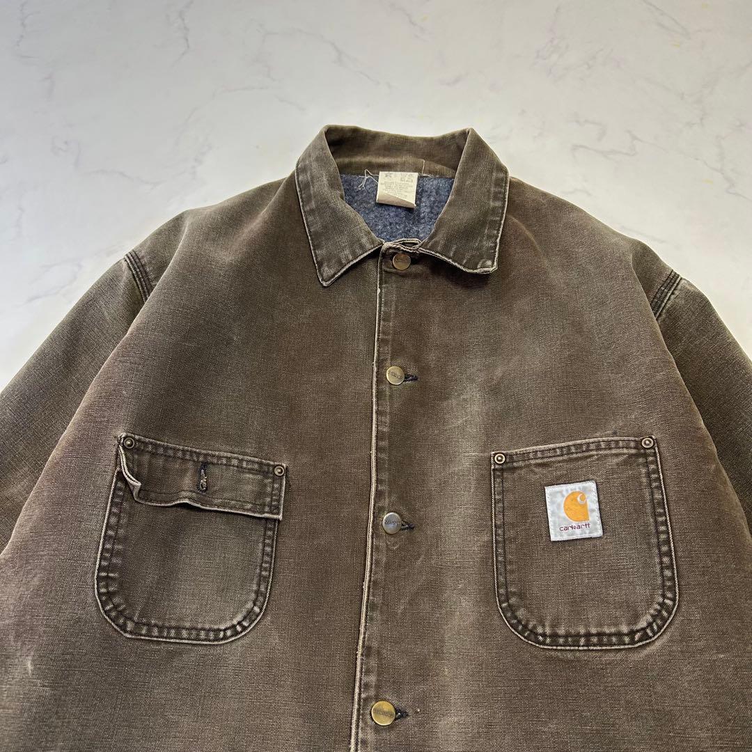 【雰囲気抜群】カーハート ミシガンチョアコート フェード ヒゲ ハチノス 襤褸