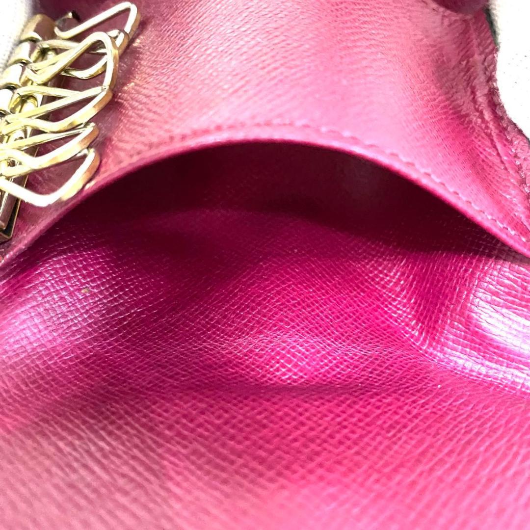 ルイ ヴィトン◎ミュルティクレ6 モノグラム フューシャ キーケース ピンク 茶