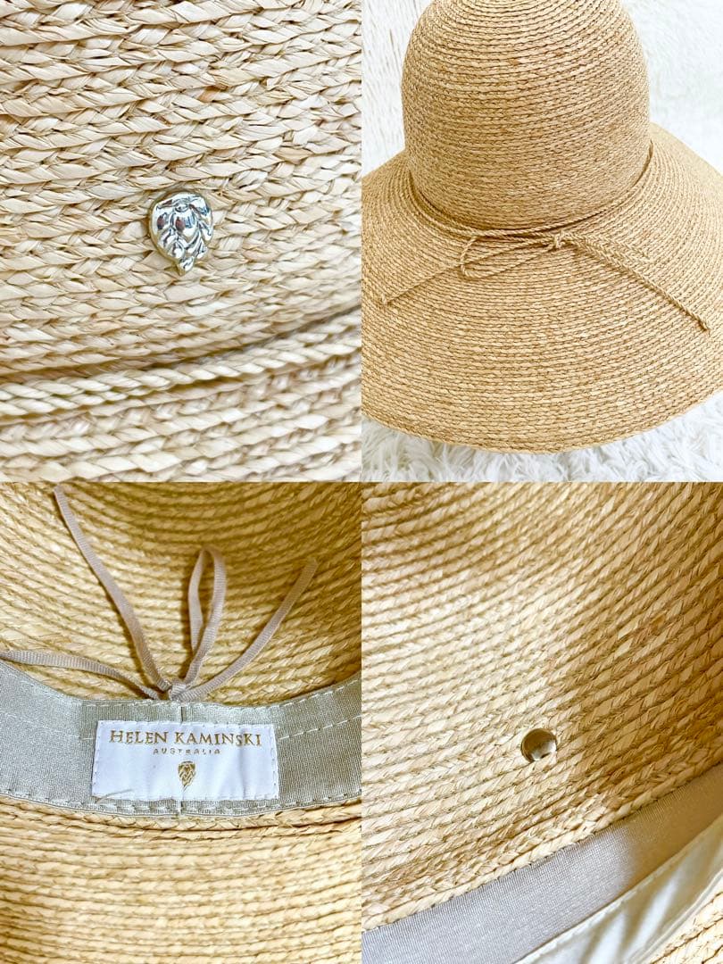 極美品　ヘレンカミンスキー ラフィア ワイドブリム 12cm