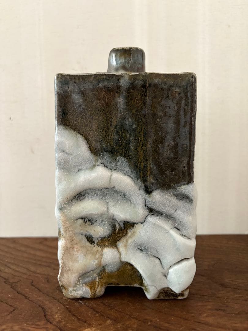 松崎健　灰被耀変志埜扁壷　未使用品　共箱