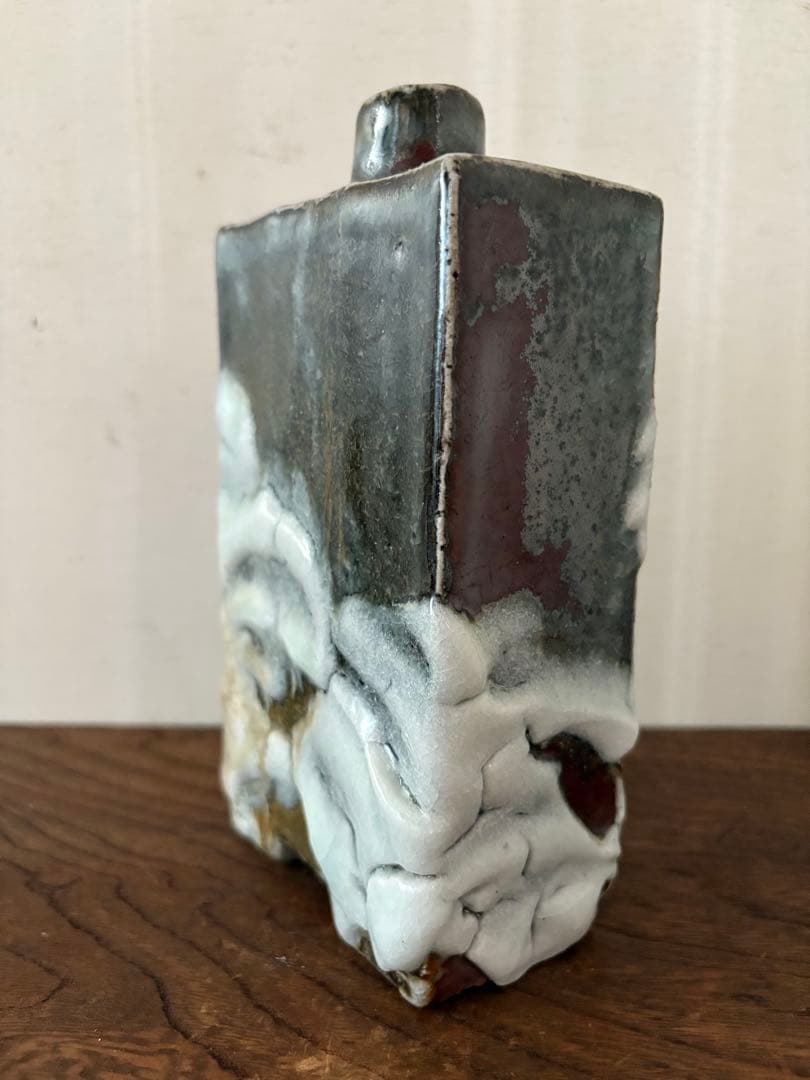 松崎健　灰被耀変志埜扁壷　未使用品　共箱