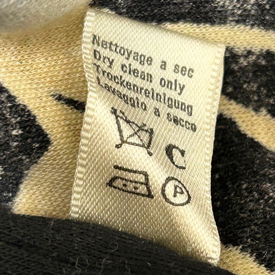 レオナール ウール100％ タートルネック ニット 花柄 ロングワンピース 黒