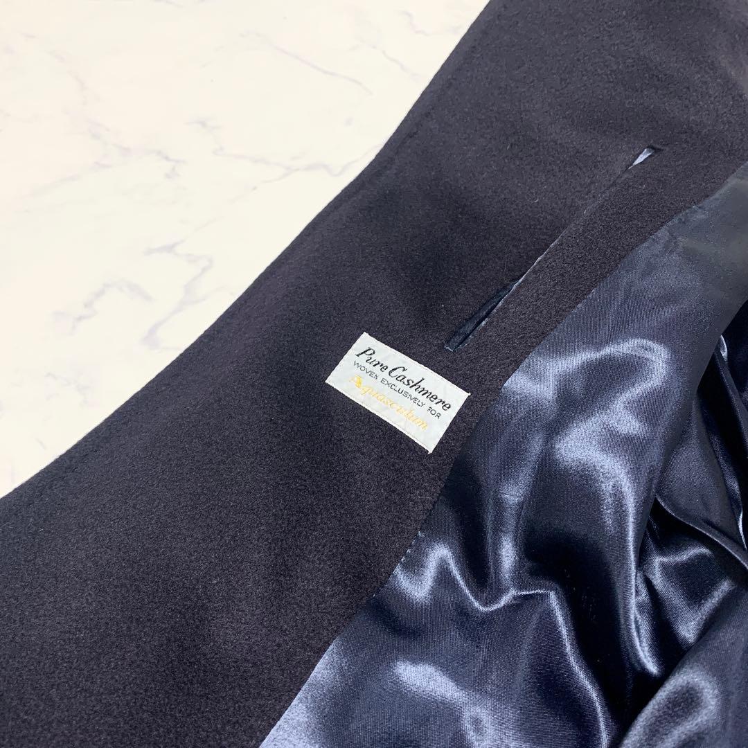 【美品　特大3L！カシミヤ100%】アクアスキュータム　チェスターコート　比翼