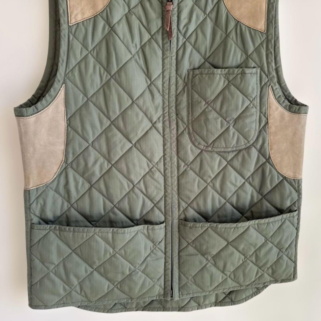 Double RL ダブルアールエル キルティングベスト　レザーパッチ