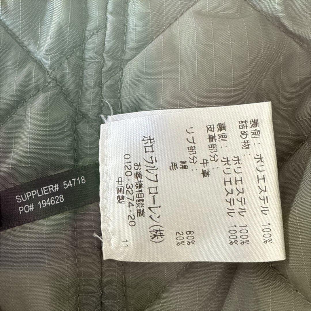 Double RL ダブルアールエル キルティングベスト　レザーパッチ