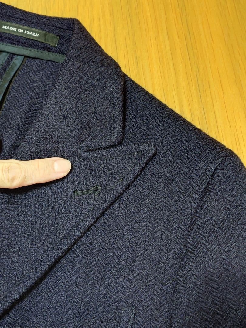 TAGLIATORE ネイビーヘリンボーン ダブルブレスト ジャケット 42