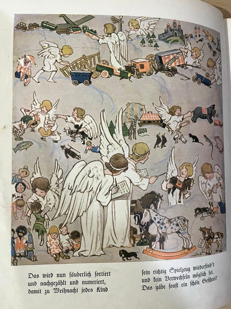 NO.400 希少 古書 アンティーク洋書 児童書 ドイツ絵本 クリスマス 天使