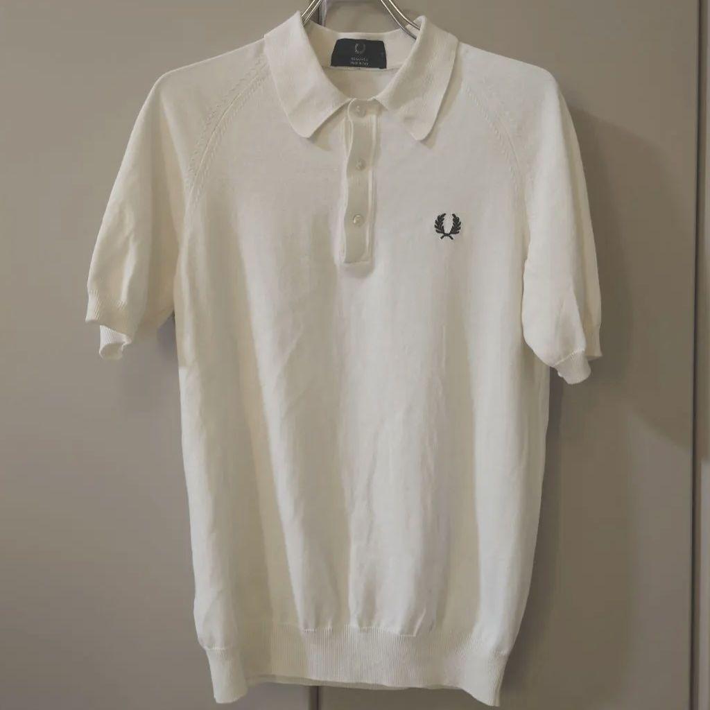 Fred Perry ホワイト ニットポロシャツ S