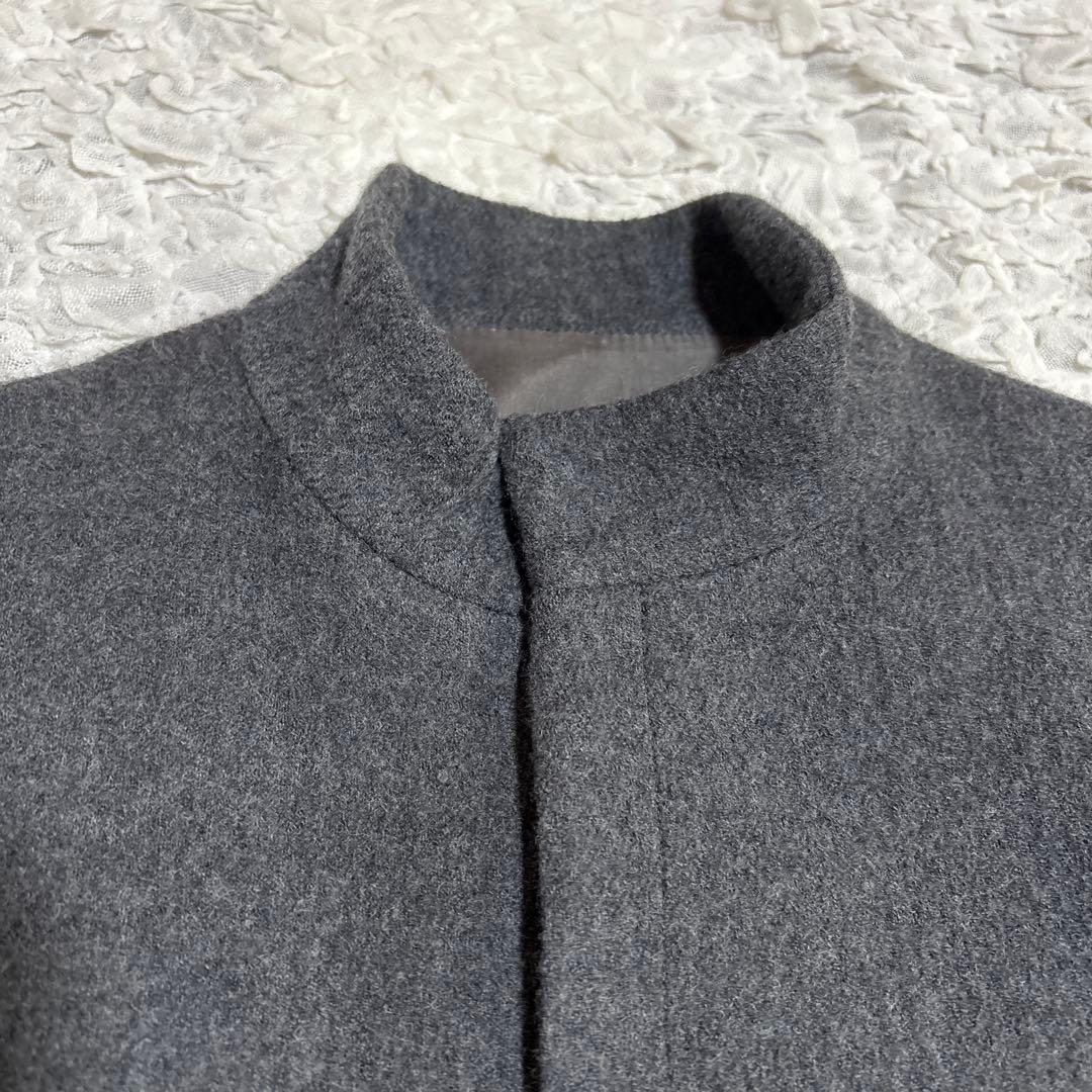 美品　y's レースアップ デザイン スタンドカラー チェスター コート ウール