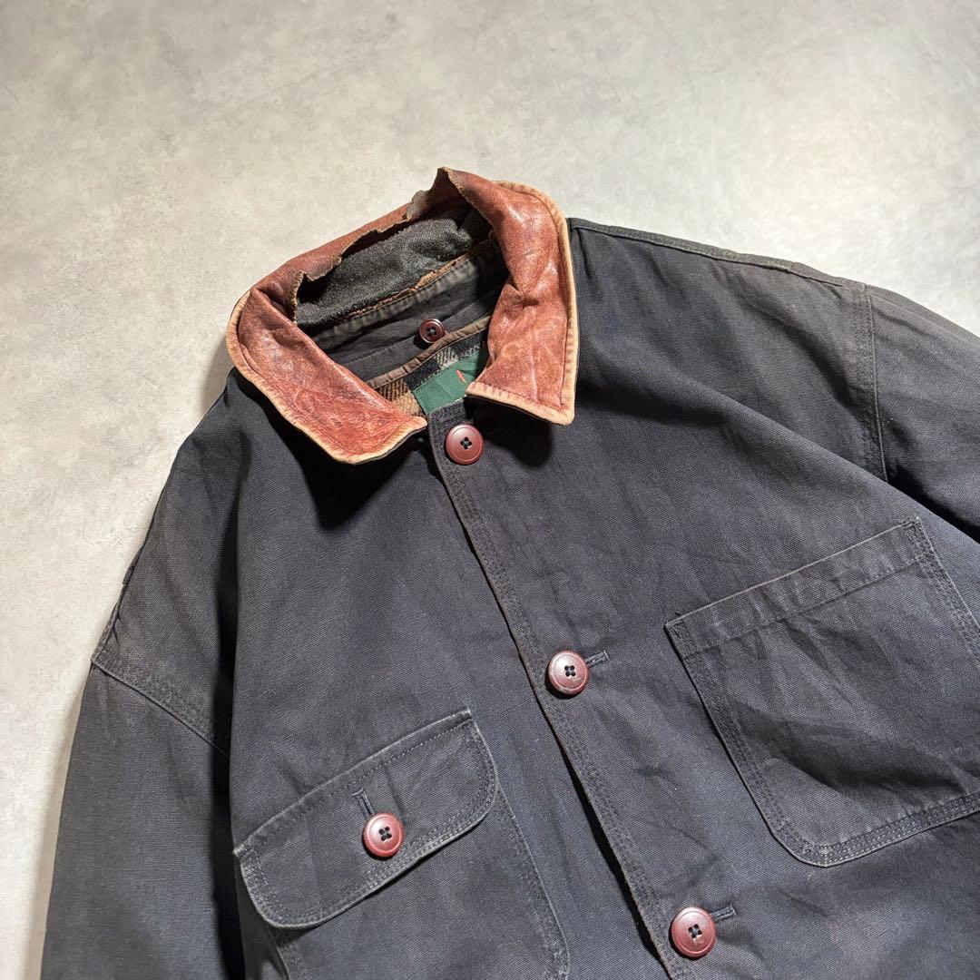 古着 90s J.CREW 巨人タグ ハンティングジャケット ハーフコート 黒