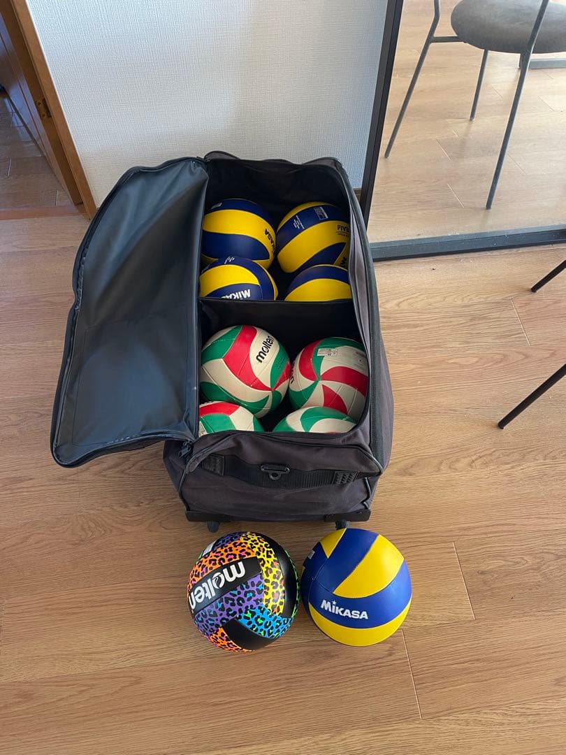 【ポチ】遠征キャリーバック大型　スーツケース　バレーボール10個　空気入