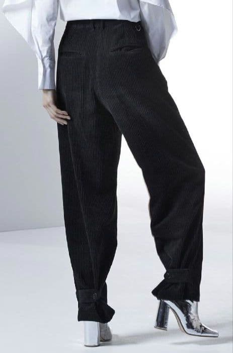 TEECHI (ティーチ)　コーデュロイ ワイドパンツ 黒　グルービーパンツ