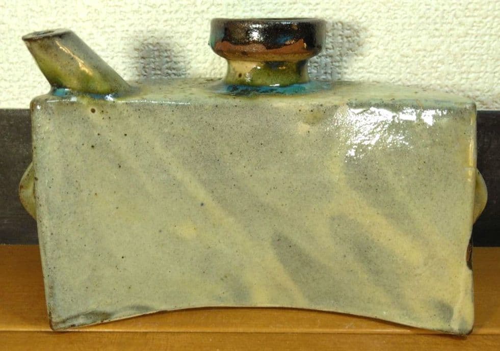 人間国宝 金城次郎 海老紋抱瓶 栞 共箱 美品 壺屋焼 壷屋焼 やちむん