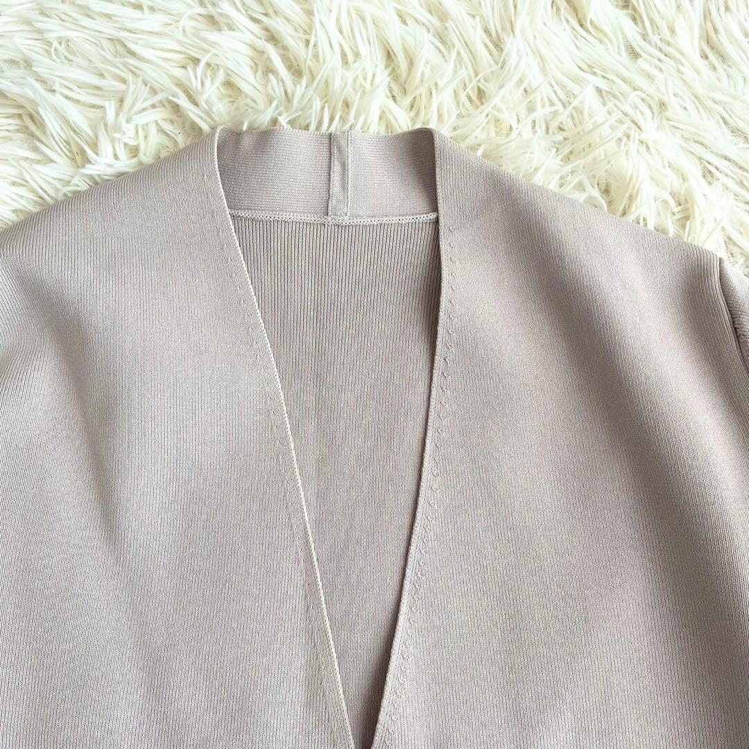 【新品タグ付】ソージュ　ロングニットジャケット　ライトグレー　ロング丈