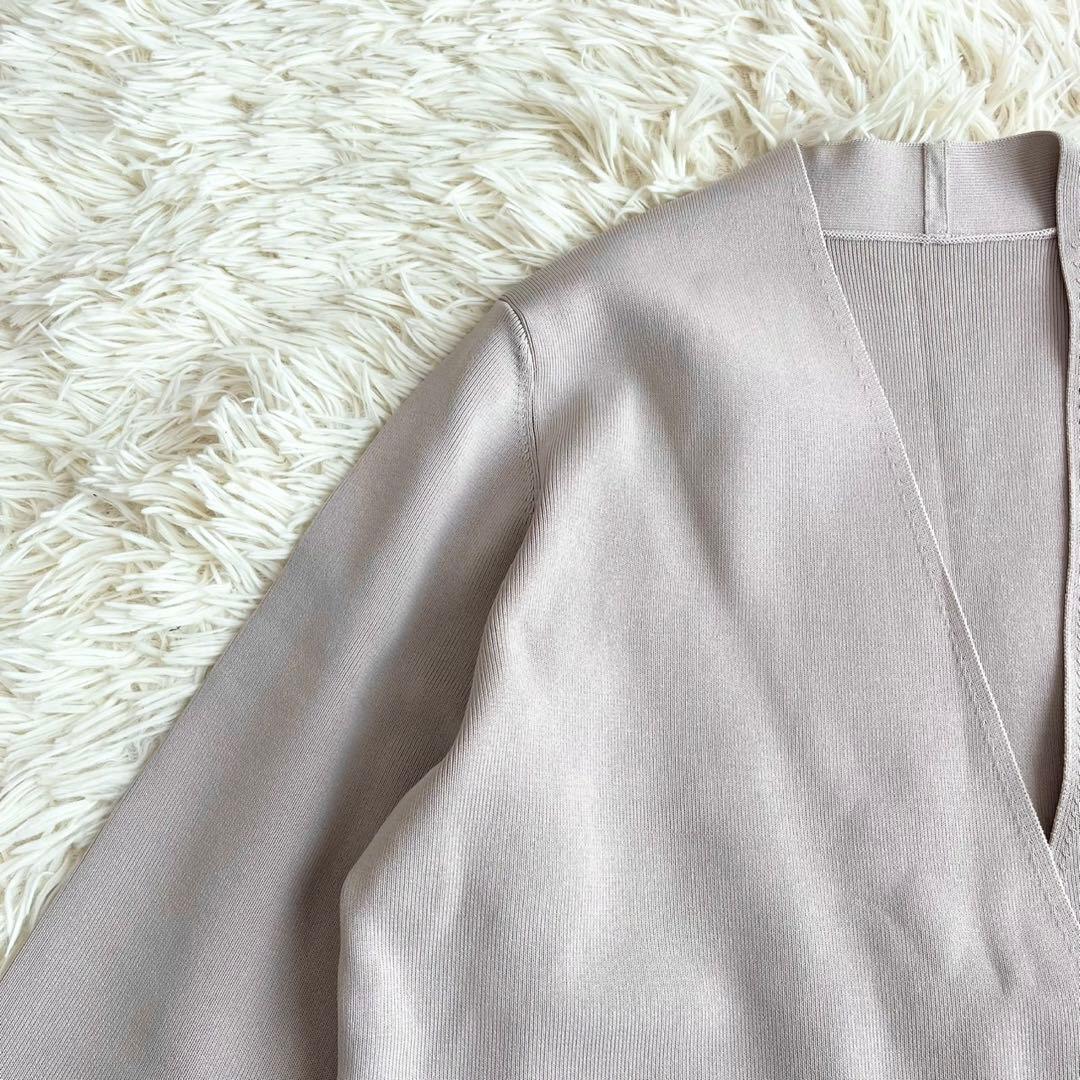 【新品タグ付】ソージュ　ロングニットジャケット　ライトグレー　ロング丈