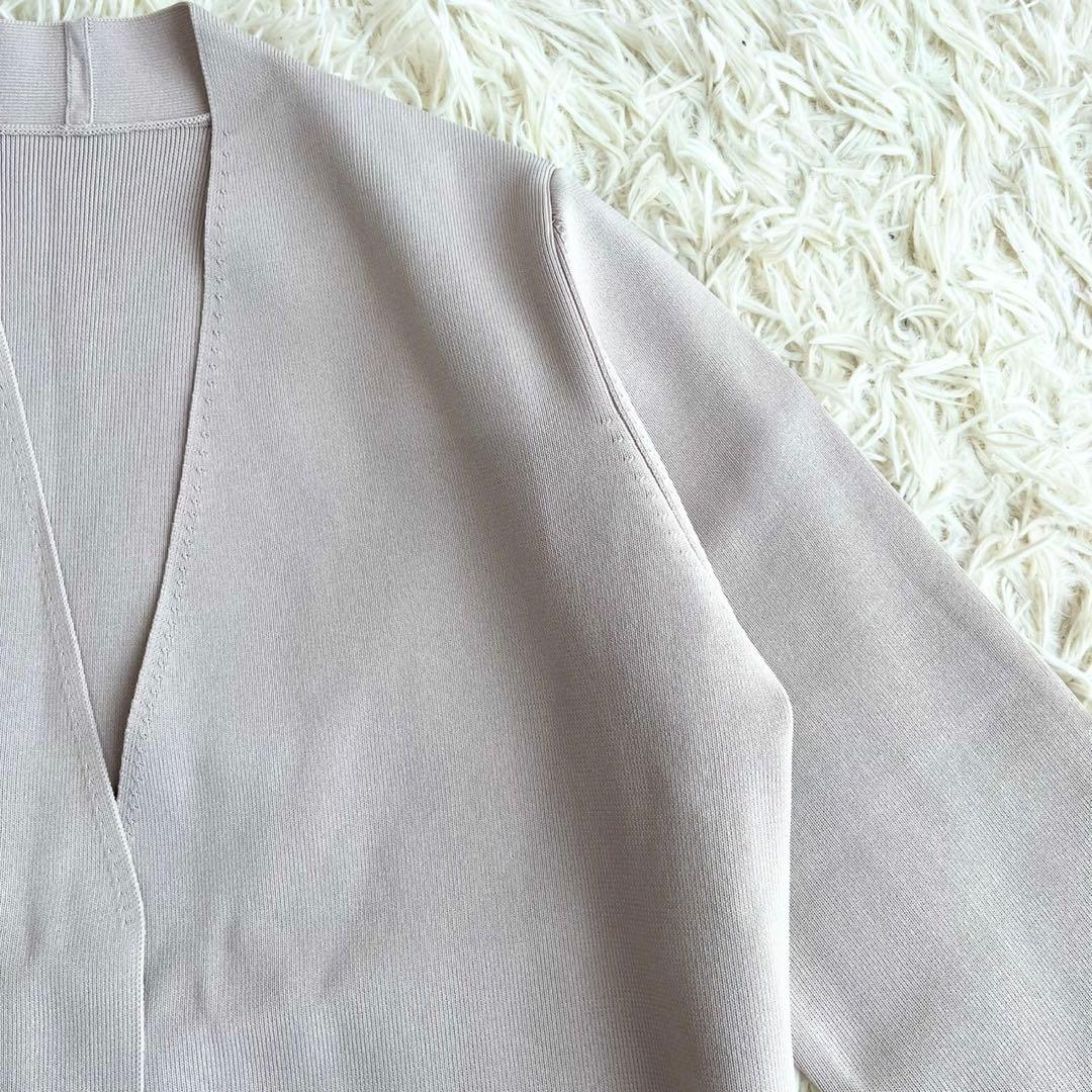 【新品タグ付】ソージュ　ロングニットジャケット　ライトグレー　ロング丈