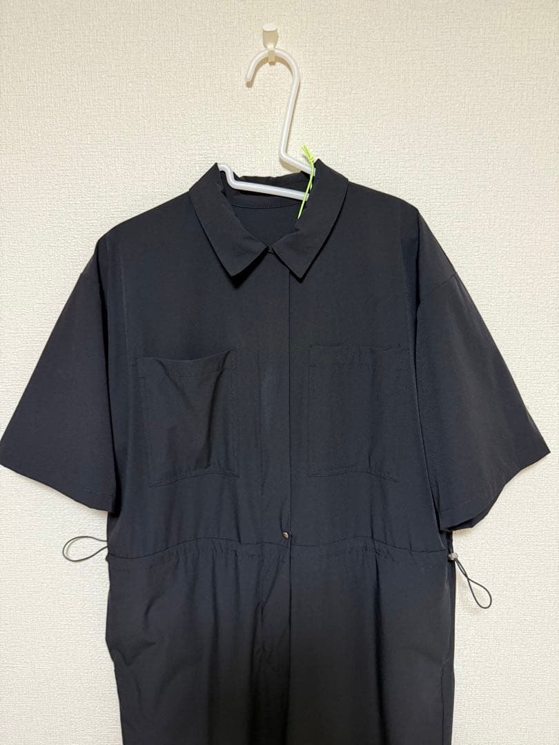 hunch 接触冷感 ジャンプスーツ サロペット オールインワン ブラック