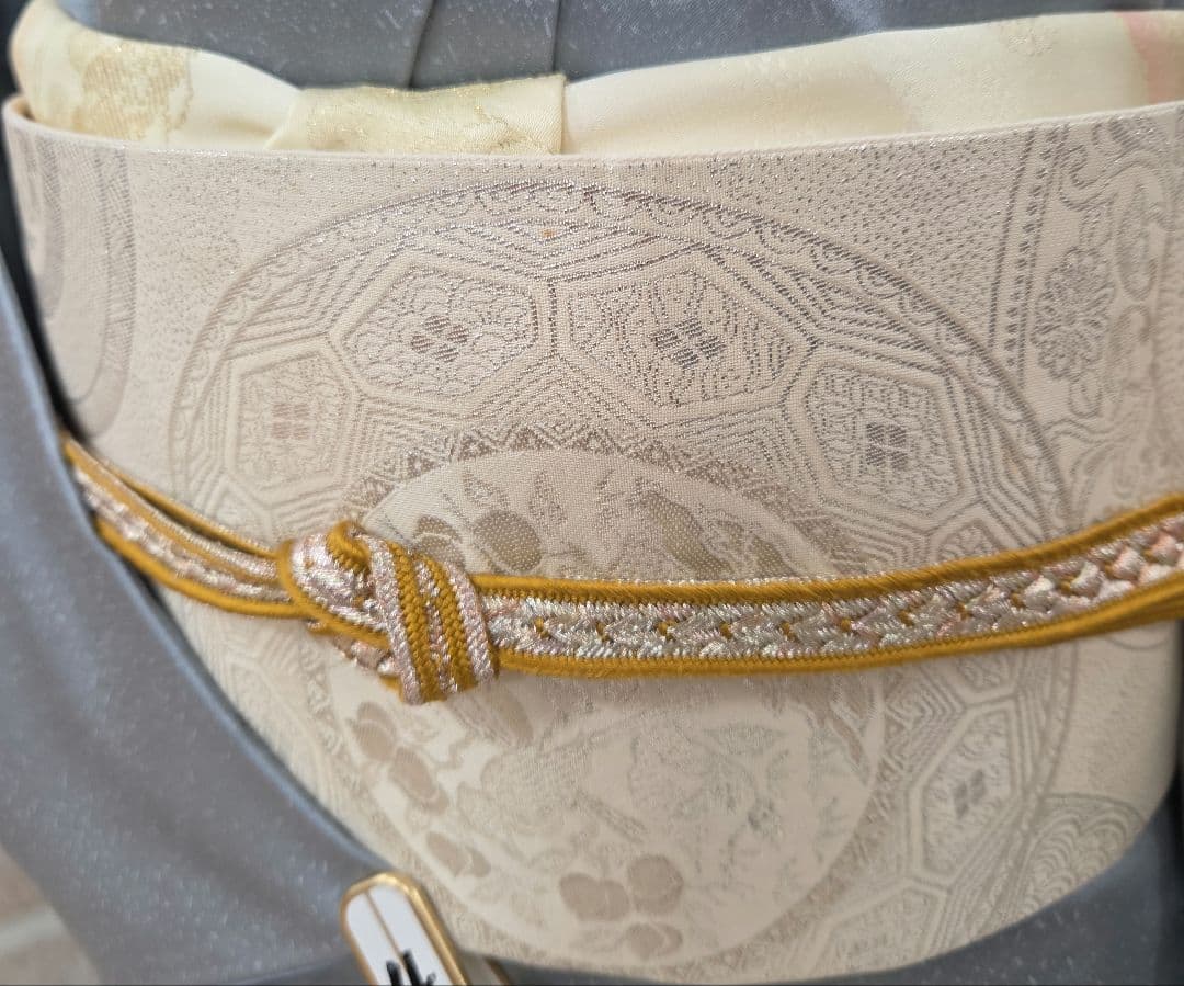 スワトウ刺繍、辻ケ花文様訪問着4点フルセット、着物、袋帯、帯締め、帯揚げ