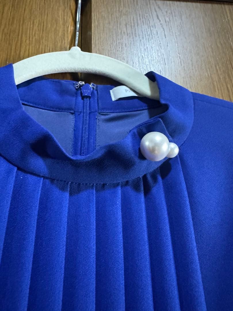 Pinky&Dianne 青色プリーツワンピース