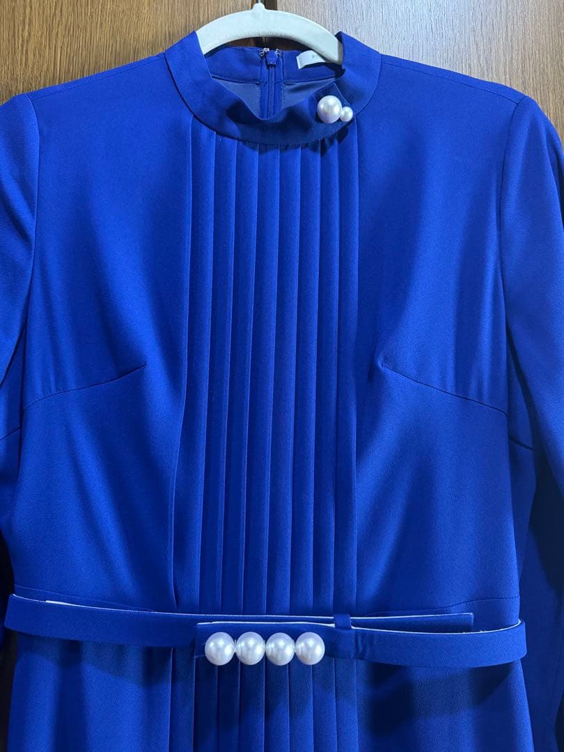 Pinky&Dianne 青色プリーツワンピース