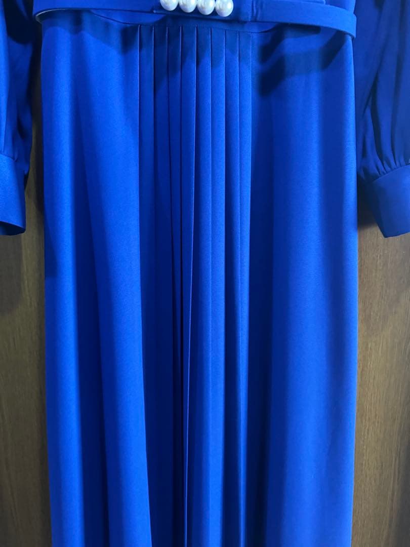 Pinky&Dianne 青色プリーツワンピース