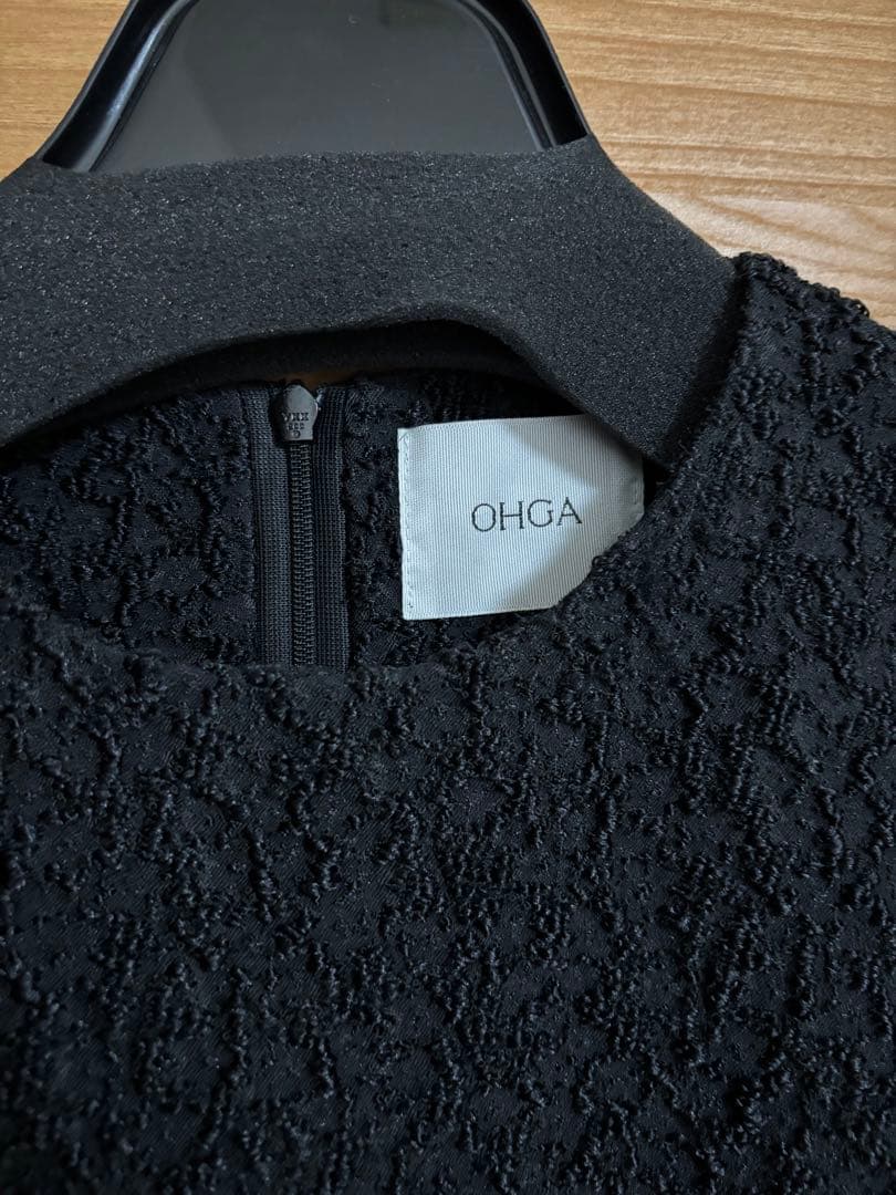美品　OHGA パフチュニック　ブラック　PUFF TUNIC