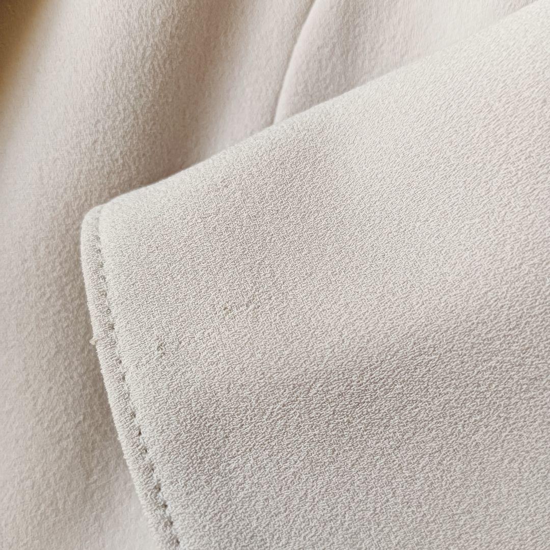 【タエアシダ】ノーカラージャケット М ペプラム ライトベージュ