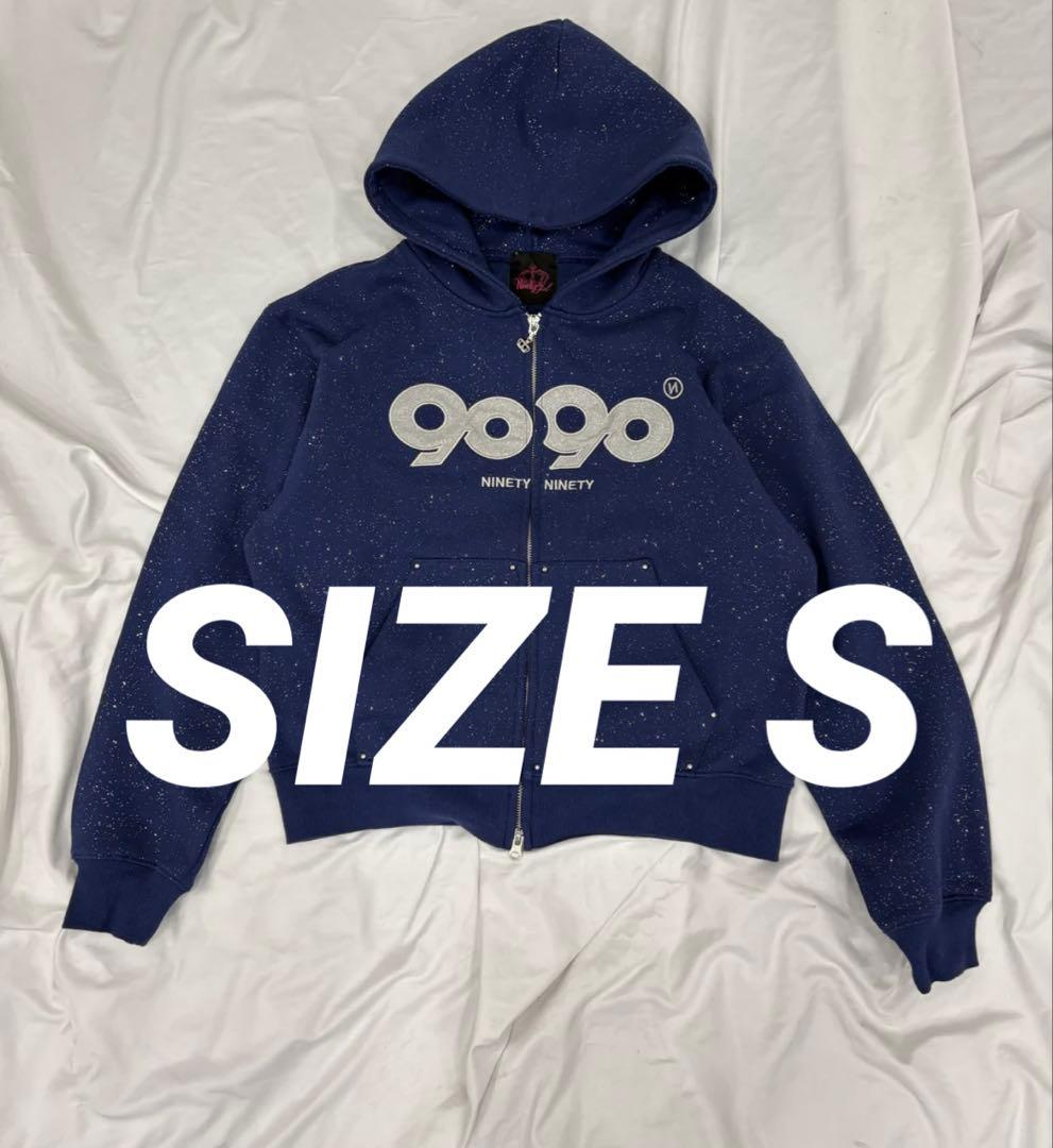 トップス 9090 girl Logo Glitter Zip Hoodie