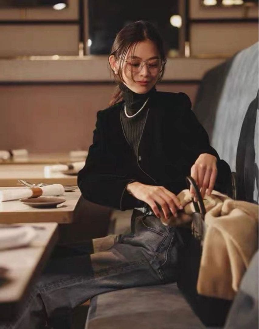 新品 ニュアンスウェーブ ベルベット ジャケット anuans