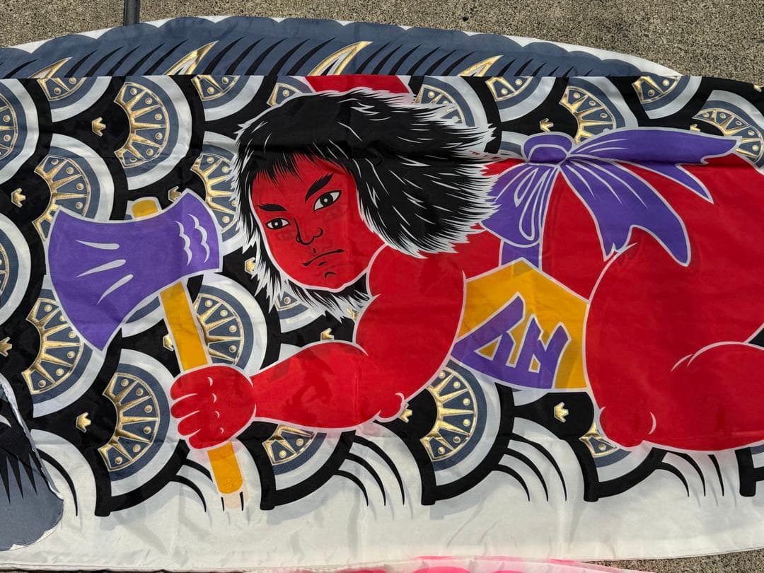 中古 鯉のぼり ⑧ 4m 両面金太郎 こいのぼり 2色 こどもの日 節句