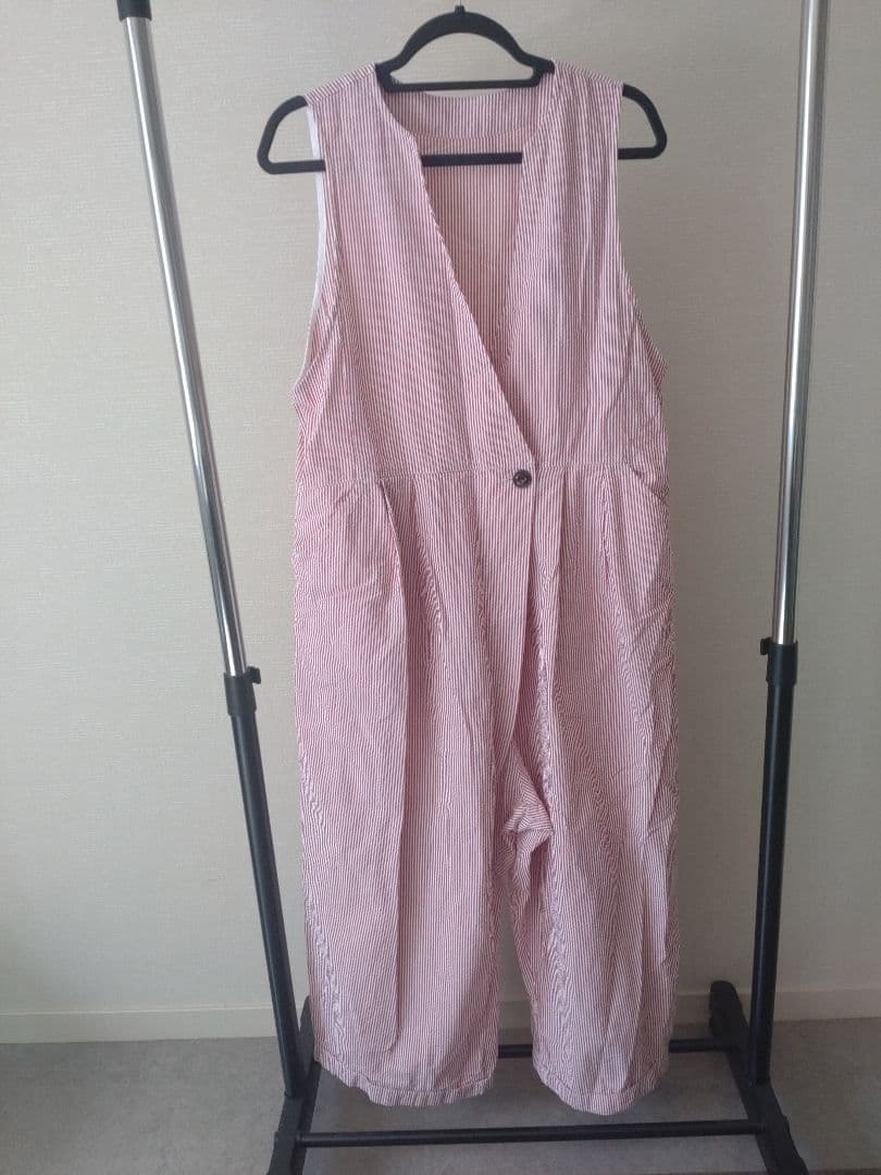 nest Robe it’sMe　サッカーストライプサロペット　赤