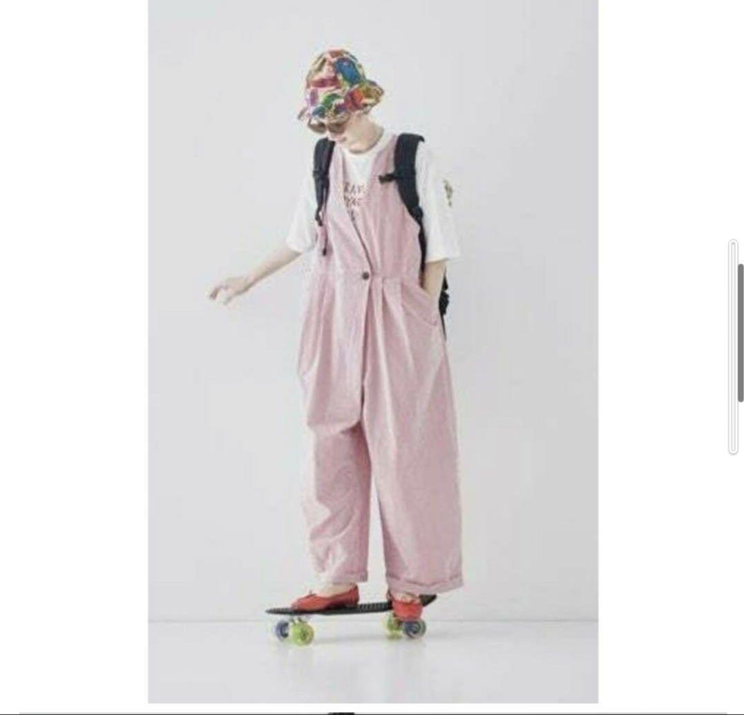 nest Robe it’sMe　サッカーストライプサロペット　赤