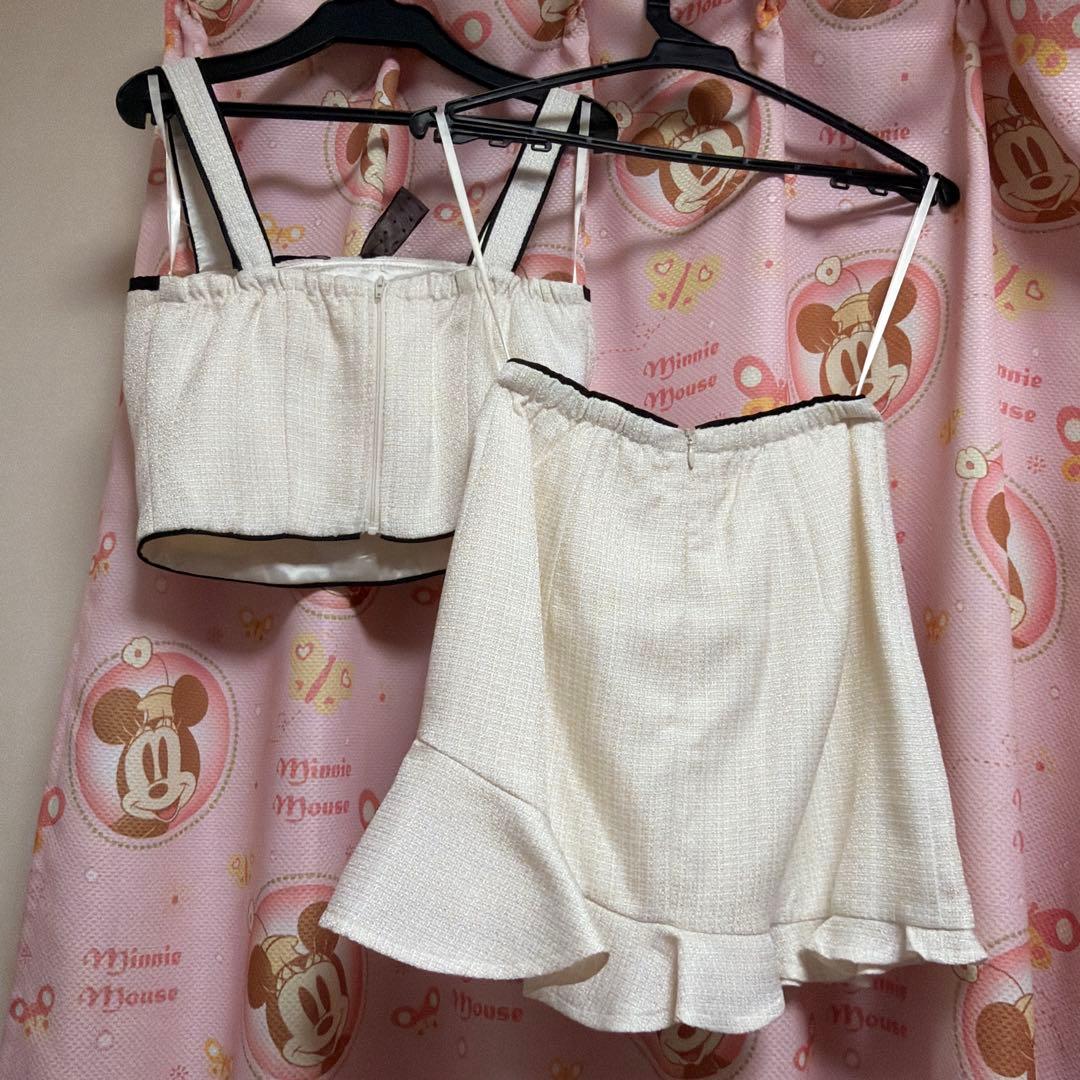 ROBE de FLEURS ホワイトキャミソールドレス