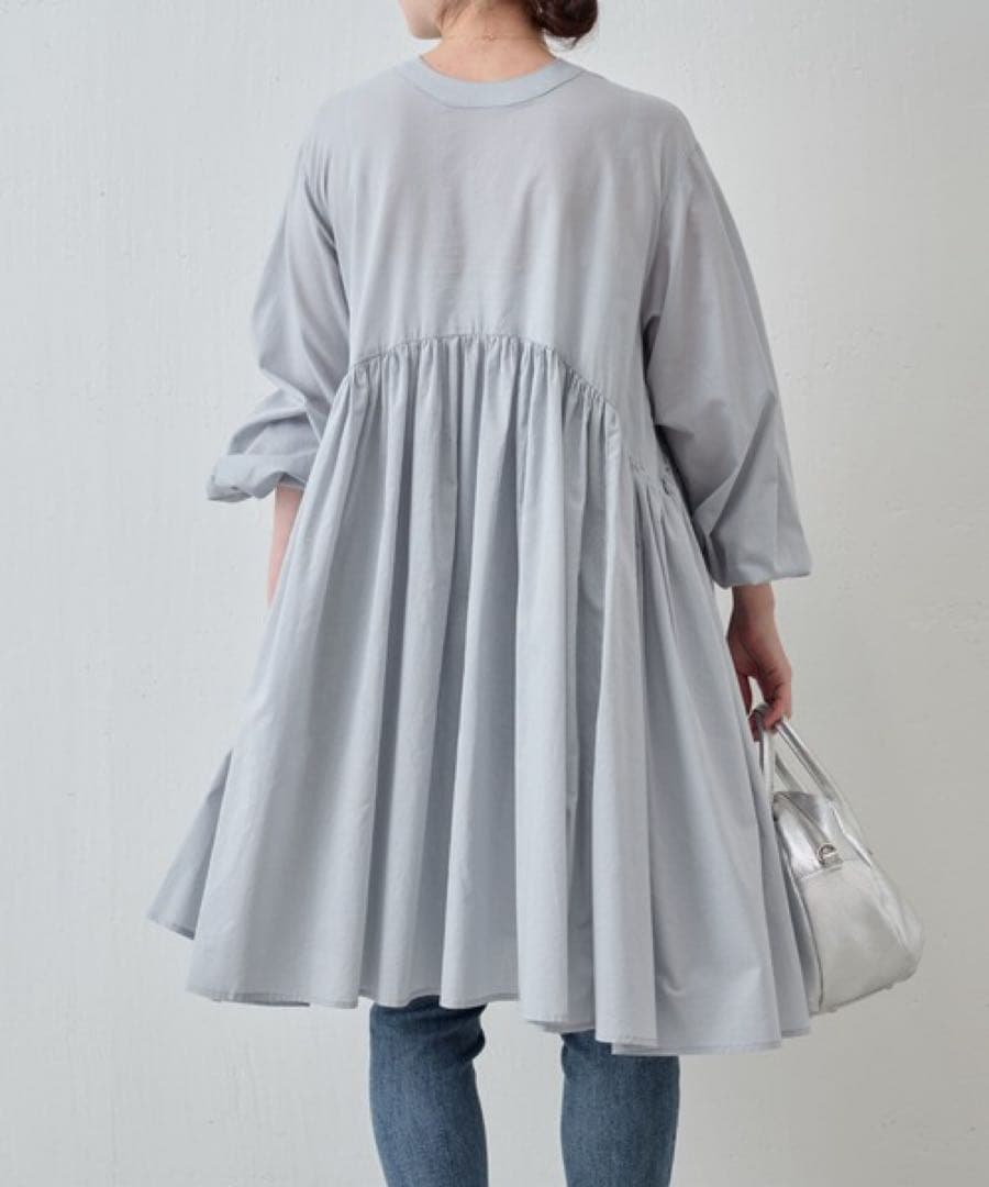 ✨定価約2万円✨ビアズリー　ギャザーチュニック　長袖　コットン100% F