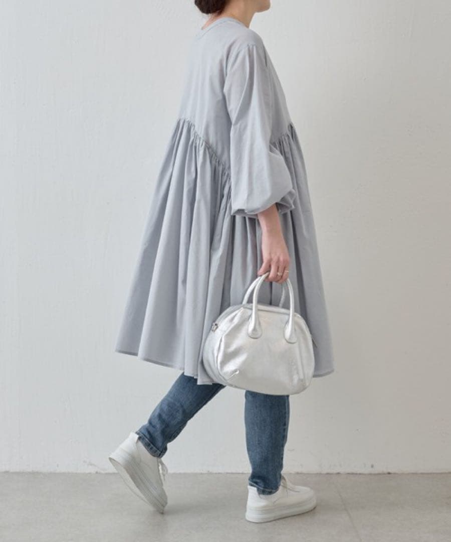 ✨定価約2万円✨ビアズリー　ギャザーチュニック　長袖　コットン100% F