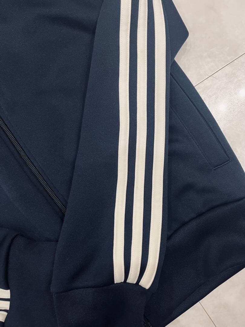 【adidas】アディダス 刺繍 トレフォイルロゴ SST ジャージ XL 紺